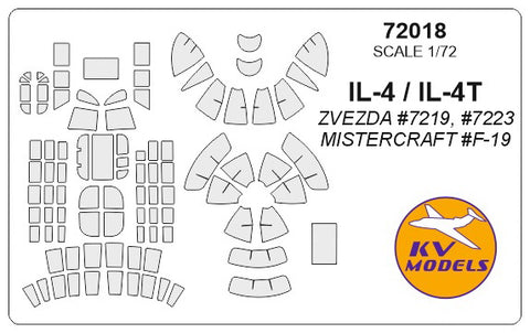 KV Models 72018 1/72 IL-4 / IL-4T (ZVEZDA #7219, #7223 / MISTERCRAFT #F-19) (For ZVEZDA / MISTERCRAFT)