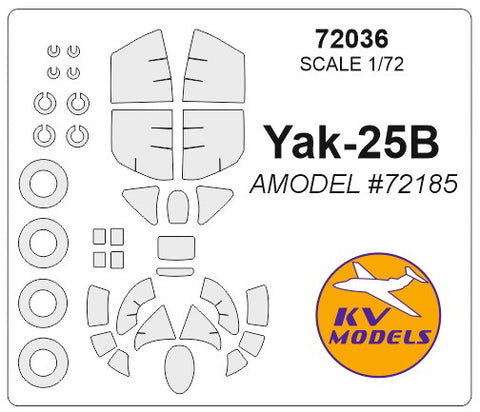 KV Models 72036 1/72 Yak-25B (AMODEL #72185) + wheels masks (For AMODEL)