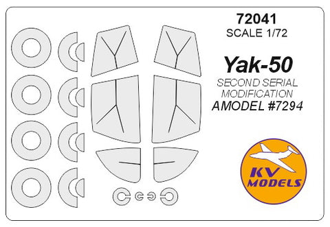 KV Models 72041 1/72 Yak-50 second serial modification - (AMODEL #7294) + wheels masks (For AMODEL)