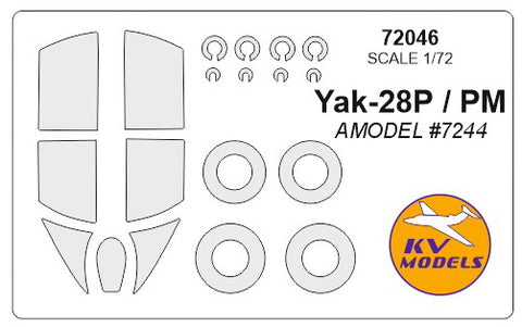 KV Models 72046 1/72 Yak-28P / Yak-28PM (AMODEL #7244) + wheels masks (For AMODEL)