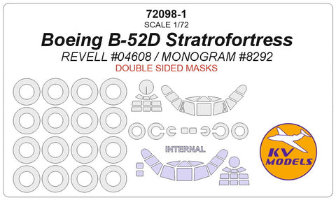 KV Models 72098-1 1/72 Boeing B-52D Stratrofortress (REVELL #04608 / MONOGRAM #8292) - (double sided) + wheels masks (For Revell / Monogram)