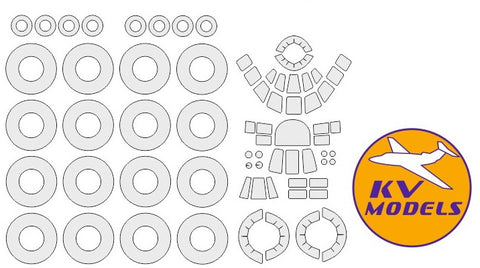 KV Models 72932 1/72 Myasishev 3M / VM-T "Atlant"(AMODEL #72008, #72015) + wheels masks (For AMODEL)