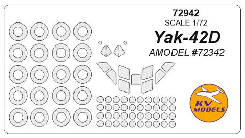 KV Models 72942 1/72 Yak-42D (AMODEL #72342) + wheels masks (For AMODEL)