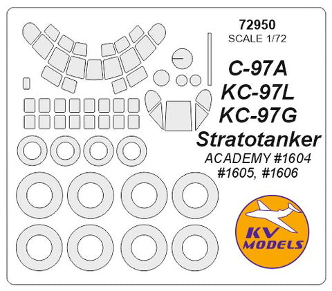 KV Models 72950 1/72 Boeing KC-97L/G / C-97A Stratofreighter (ACADEMY #1604, #1605, #1606) + wheels masks (For ACADEMY)