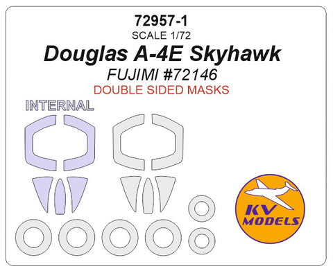 KV Models 72957-1 1/72 Douglas A-4E Skyhawk (Fujimi #72146) - (double sided) + wheels masks (For FUJIMI)