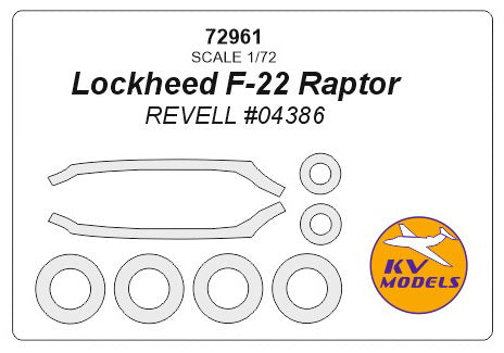 KV Models 72961 1/72 Lockheed F-22 Raptor (REVELL #04386) + wheels masks (For Revell)
