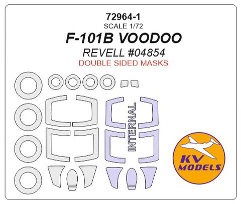 KV Models 72964-1 1/72 F-101B VOODOO (REVELL #04854) - (double sided) + wheels masks (For Revell)