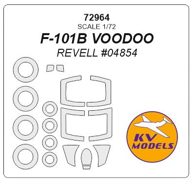 KV Models 72964 1/72 F-101B VOODOO (REVELL #04854) + wheels masks (For Revell)