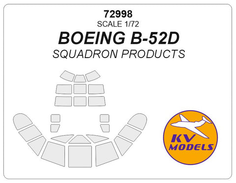 KV Models 72998 1/72 Boeing B-52 (Masks for vacuum canopy Squadron Products for REVELL #04608 / MONOGRAM #8292) (For Squadron Products)