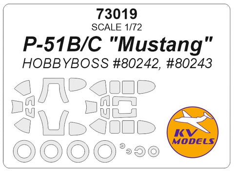 KV Models 73019 1/72 P-51B/C "Mustang" (HOBBYBOSS #80242, #80243) + wheels masks (For HOBBYBOSS)