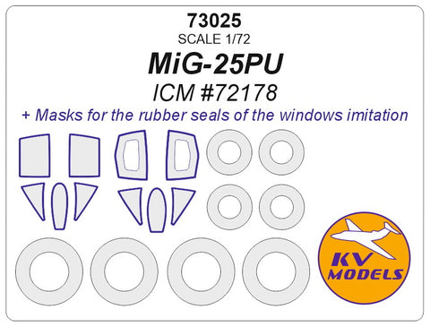 KV Models 73025 1/72 МiG-25PU (ICM #72178) + wheels masks (For ICM)