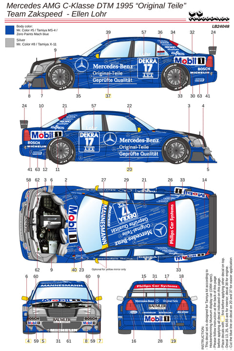 LB Production 24048 1/24 Mercedes AMG C-Class DTM 1995 Team Zakspeed ''Original Teile'' – Ellen Lohr