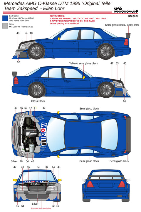 LB Production 24048 1/24 Mercedes AMG C-Class DTM 1995 Team Zakspeed ''Original Teile'' – Ellen Lohr