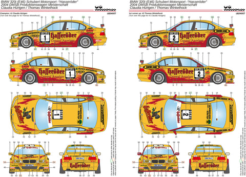 LB Production 24057 1/24 BMW 320i (E46) Schubert Motorsport “Hasseröder” DMSB Produktionswagen Meisterschaft 2004 - Hürtgen / Winkelhock