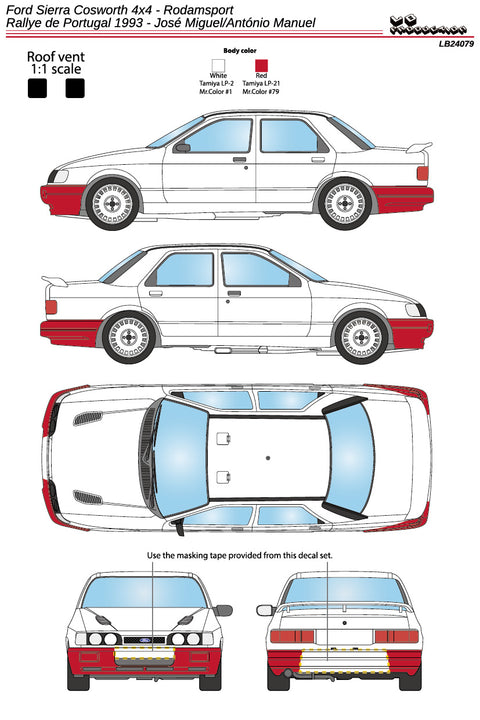 LB Production 24079 1/24 Ford Sierra Cosworth 4x4 - Rodamsport - Rallye de Portugal 1993 – Jose Miguel/Antonio Manuel
