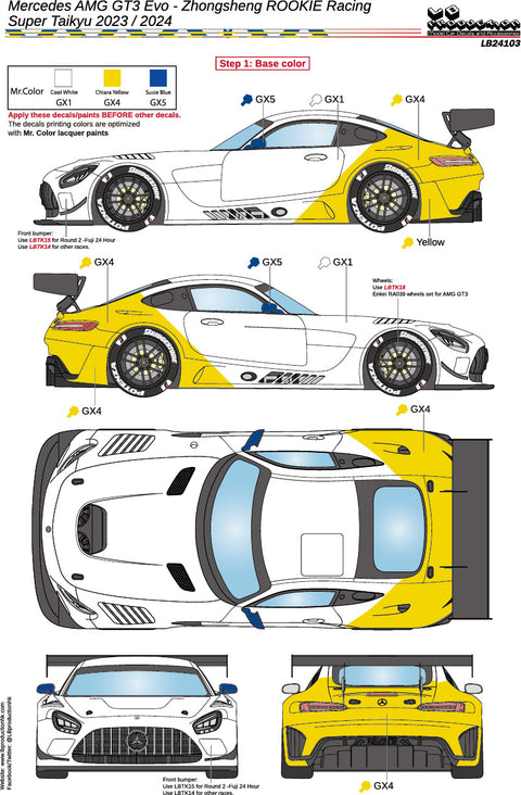 LB Production 24103 1/24 Mercedes AMG GT3 - Zhongsheng ROOKIE Racing - Super Taikyu 2023/2024