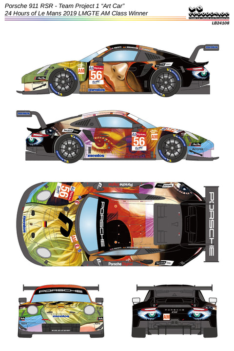 LB Production 24108 1/24 Porsche 911 RSR - Team Project 1 "Art Car" - 24 Hours of Le Mans 2019 LMGTE AM Class winner