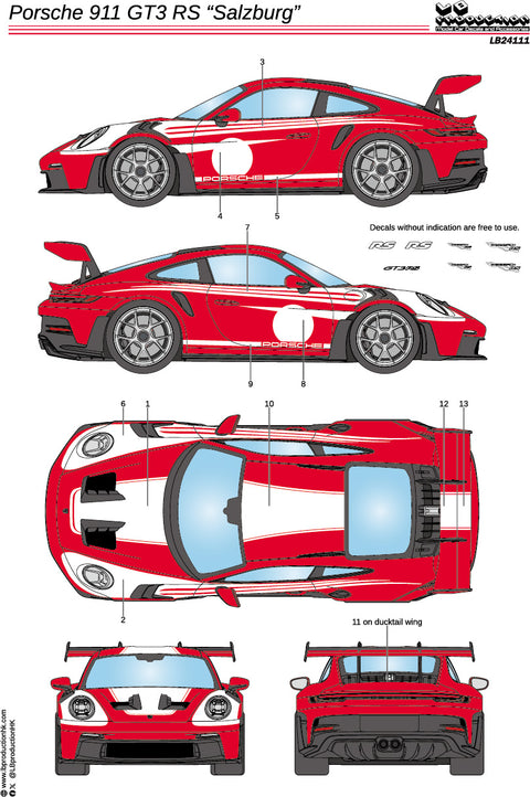 LB Production 24111 1/24 Porsche 911 GT3 RS "Salzburg"