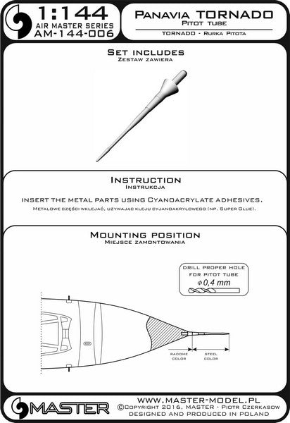 MASTER AM-144-006 1/144 Panavia Tornado - Pitot Tube