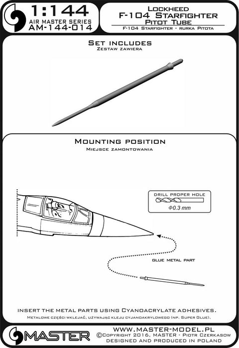 MASTER AM-144-014 1/144 F-104 Starfighter - Pitot Tube