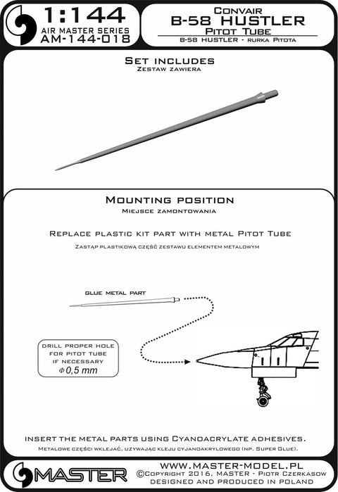 MASTER AM-144-018 1/144 Convair B-58 Hustler - Pitot Tube
