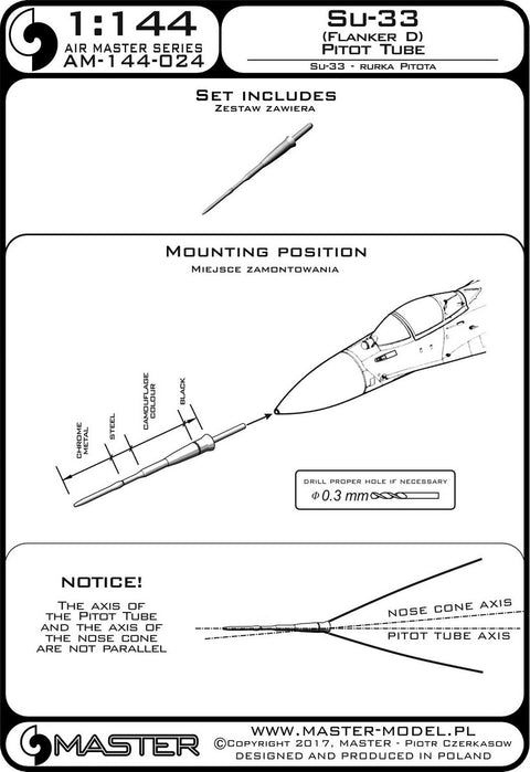 MASTER AM-144-024 1/144 Su-33 (Flanker D) - Pitot Tube