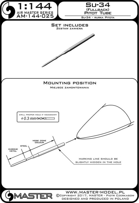 MASTER AM-144-025 1/144 Su-34 (Fullback) - Pitot Tube