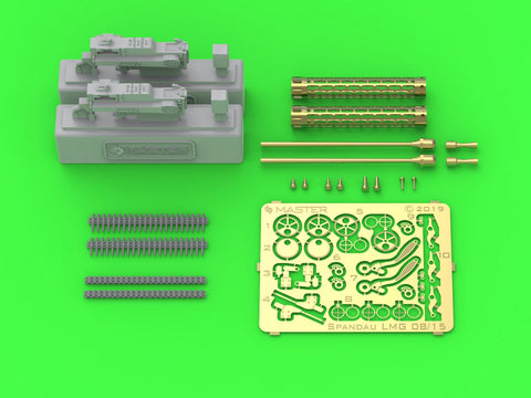MASTER AM-32-121 1/32 German WW I machine gun Spandau LMG 08/15 (2 pcs) - complete guns incl. brass, resin and PE parts