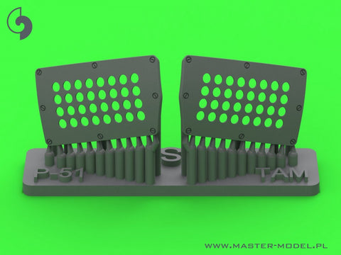MASTER AM-32-136 1/32 P-51 Mustang - carburator air filter cover - standard holed type (for Tamiya)