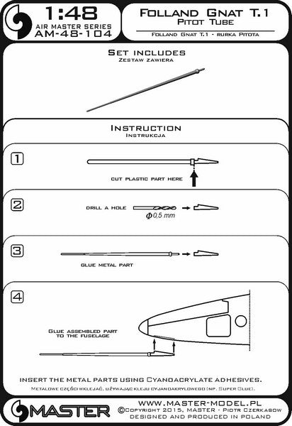 MASTER AM-48-104 1/48 Folland Gnat T.1 - Pitot Tube