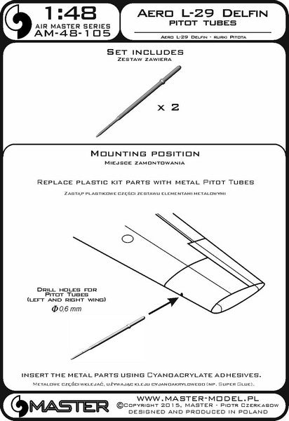 MASTER AM-48-105 1/48 Aero L-29 Delfin - Pitot Tubes