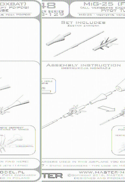 MASTER AM-48-129 1/48 MiG-25 (Foxbat) (all versions except PD/PDS) - Pitot Tube