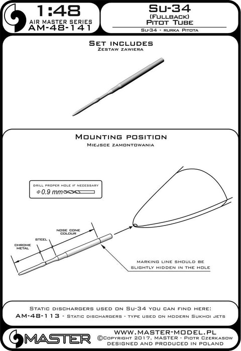 MASTER AM-48-141 1/48 Su-34 (Fullback) - Pitot Tube