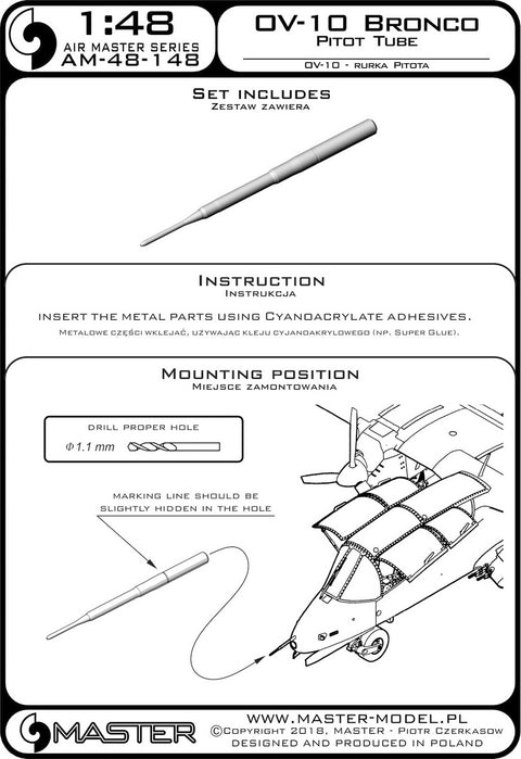 MASTER AM-48-148 1/48 OV-10 Bronco - Pitot Tube