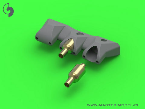MASTER AM-48-181 1/48 Curtiss P-40 L, N early - 4 x Browning .50 blast tubes with adapter & gunsight & Pitot Tube (for Eduard)