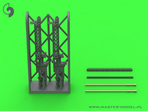 MASTER AM-48-183 1/48 German WW I machine gun Spandau LMG 08/15 (2 pcs) - with SHORT charging handle - complete guns incl. 3D resin & brass parts