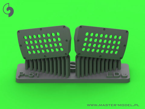 MASTER AM-48-186 1/48 P-51 Mustang - carburator air filter cover - standard holed type (for Eduard)