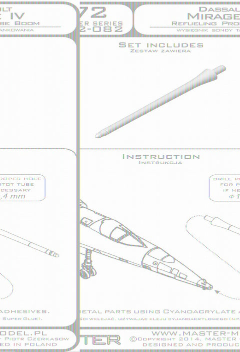MASTER AM-72-082 1/72 Dassault Mirage IV - Refueling Probe Boom