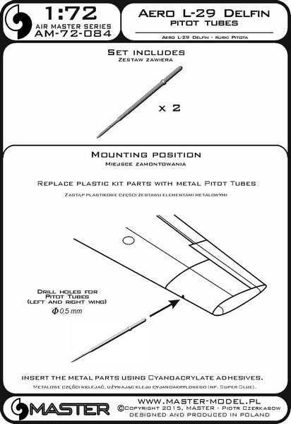 MASTER AM-72-084 1/72 Aero L-29 Delfin - Pitot Tubes