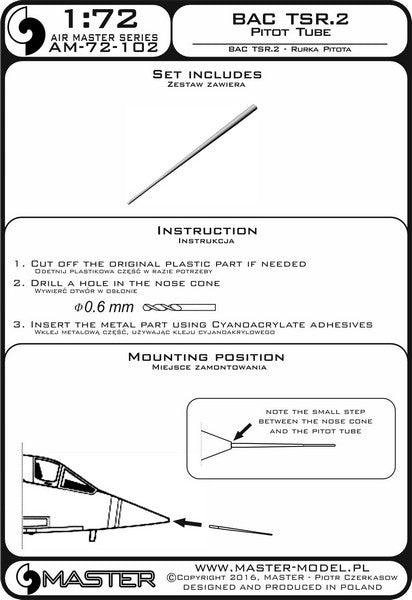 MASTER AM-72-102 1/72 BAC TSR.2 - Pitot Tube