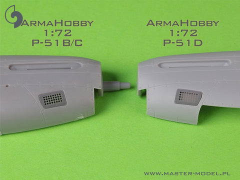 MASTER AM-72-171 1/72 P-51 Mustang - carburator air filter cover - standard holed type (for Arma Hobby)