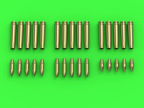 MASTER GM-35-019 1/35 German 2cm ammunition (cal. 20x138B) for Flak 30/38, KwK 30/38 - shells (15pcs) and 3 types of projectiles (5pcs of each type)
