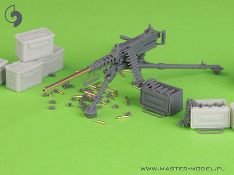 MASTER GM-35-064 1/35 Browning M2HB .50 cal (12,7mm) - machine gun on M3 tripod - WWII version (with M2 ammo can)