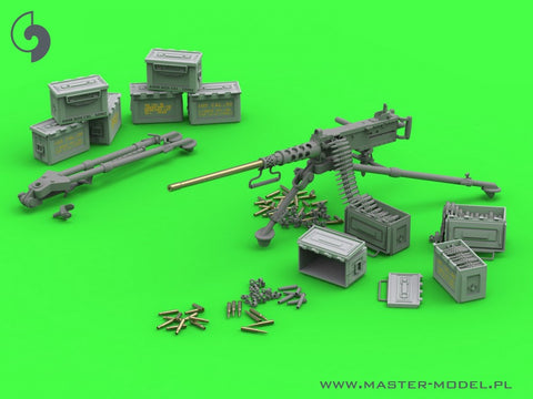 MASTER GM-35-064 1/35 Browning M2HB .50 cal (12,7mm) - machine gun on M3 tripod - WWII version (with M2 ammo can)
