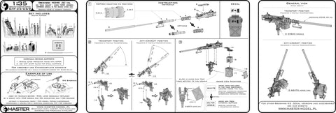 MASTER GM-35-069 1/35 Browning M2HB .50 cal (12,7mm) - on tank mount - early WWII version (D69820 cradle with small 50 round ammo can D68375)