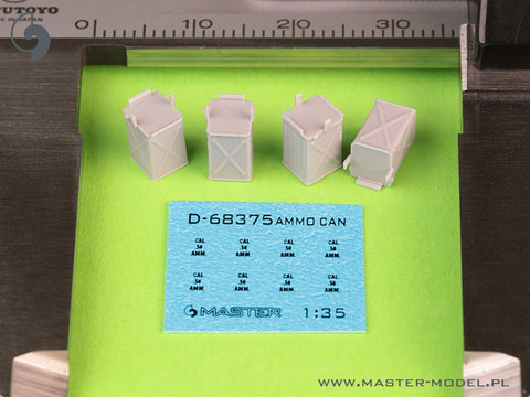 MASTER GM-35-072 1/35 Early small (50 round) ammunition cans (D68375) for Browning M2HB .50 cal machine gun (6 pcs) - CLOSED