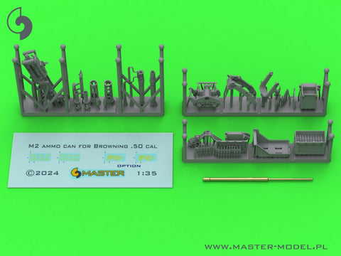 MASTER GM-35-073 1/35 Browning M2HB .50 cal (12,7mm) - for M49 Ring Mount (D40721 carriage / D40733 cradle / D40731 fixed ammo can or D90078 tray)
