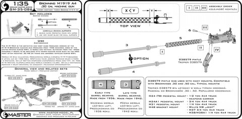 MASTER GM-35-086 1/35 Browning M1919 A4 .30 cal (7,62mm) - machine gun
