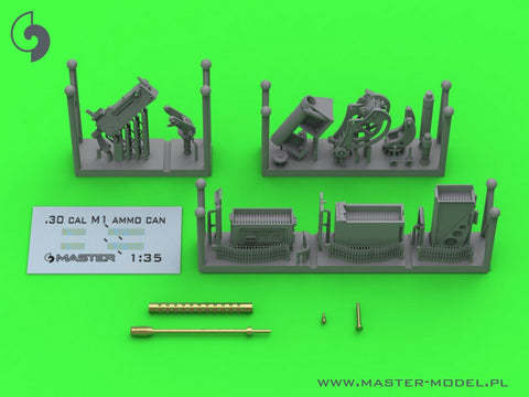 MASTER GM-35-087 1/35 Browning M1919 A4 .30 cal (7,62mm) - with anti-aircraft M20 mount (used e.g. on M3 Stuart) or D7431 cradle (e.g. M3 Scout Car)