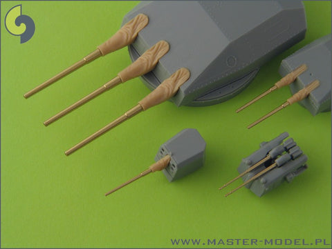 MASTER SM-350-058 1/350 Scharnhorst armament - for turrets with blastbags - 280mm (9pcs), 150mm (12pcs), 105mm (14pcs) barrels